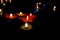 Candlelight Candles flower floating on a water