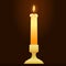 Candlelight on Vintage Candlestick in Illustration Vector