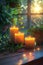 Candlelit ambiance illustrated with a focus on warm light and soft shadows in a realistic style.