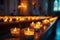 Candlelit church interior