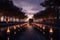 Candlelit Remembrance Pathway at Dusk A