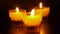 Candles in abbey at St Guilhem le Desert, Cevennes France