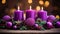 candles advent wreath purple