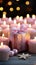 Candles aglow on cupcake, pink ribbonwrapped gift a joyous birthday scene