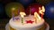 Candles blown out on birthday cake