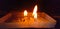 Candles Burning candles runout at night. Worship. Christmas celebration.  Dewali. Festival