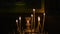 Candles burning in a candlestick