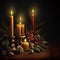 Candles burning, Christmas decoration