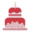 candles cake, birthday cake Vector Icon editable