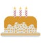 candles cake, birthday cake Vector Icon editable