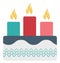 candles cake, birthday cake Vector Icon editable