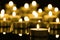 Candles on christmas night signifying hope. Gold. Background. Selective focus