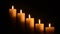 Candles on Dark Background for Thanksgiving, Valentines Day, Happy Birthday, Memorials, Festive, Christmas and Romance