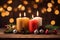 candles and festive Christmas decorations create creates a cozy and inviting atmosphere