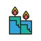 Candles fire flames isolated icon