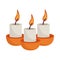 Candles fire flames isolated icons