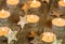 Candles with golden christmas stars decoration