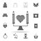 candles with a heart icon. Romance icons universal set for web and mobile