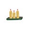 Candles in holder. Candlestick icon. Doodle vector icon