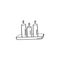 Candles in holder. Candlestick icon. Doodle vector icon