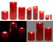 Candles Light, Set of Red Candles Lights, Isolated White Black