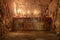 Candles lighting at Prison of The Jesus Christ, Prison of the Thieves And Barabbas, Jerusalem