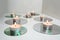 Candles placed on compact disks.