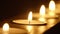 Candles in a row - beautiful macro shot