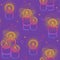 Candles seamless pattern in color line on purple background. Hanukkah symbol in Decorative vector. Textile design