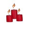 Candles, vector illustration.  Burning candles.