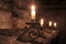 Candles in wine-cellar