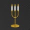 Candlestick With Burning Flame Candles Vector Illustration