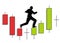 Candlestick Chart Man Running Up