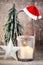 Candlestick. Christmas lantern. Cristmas decoration, greeting ca