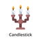 Candlestick flat vector illustration. Single object. Icon for design on white background