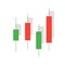 Candlestick icon on white background, stock market vector illustration