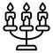 Candlestick line icon. Candelabrum vector illustration isolated on white. Candles outline style design, designed for web