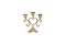 Candlestick made of brass in the shape of a heart with three places for candles, isolated on a white background with a clipping pa