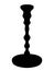 Candlestick single black silhouette