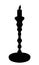 Candlestick single black silhouette with a candle