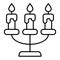 Candlestick thin line icon. Candelabrum vector illustration isolated on white. Candles outline style design, designed