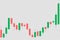 Candlestick trading graph isolated on png or transparent  background, investing stocks market,buy and sell sign candlestick,