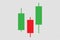 Candlestick trading graph isolated on png or transparent  background, investing stocks market,buy and sell sign candlestick,