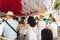 Candomble fans are seen during religious time during the Bembe do Mercado festivities