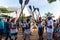 Candomble members pay tribute to Iemanja in the city of Salvador, Bahia