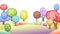 Candy background. Cartoon sweet land. Beads of jelly, ice cream and caramel. Chocolate. Cute childrens fairy landscape