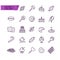 Candy, cakes, cookies, sweet, ice cream, food outline icons set