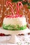 Candy cane explosion cake