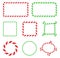 Candy cane frame collection. Christmas border with stripes set. Striped vector xmas circle ,square and rectangle shape background