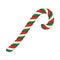 Candy cane isolated on white background. Traditional christmas sweet vector illustration. xmas twisted peppermint cane design